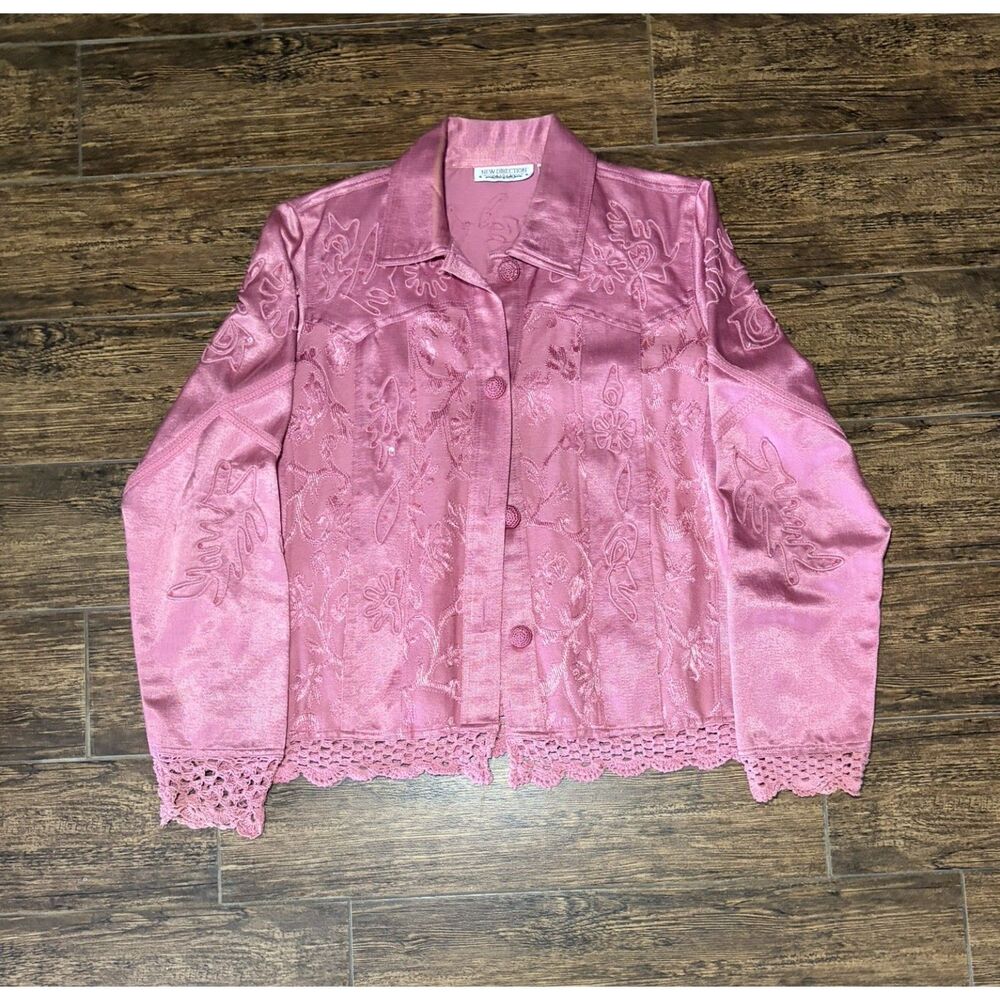 New Direction Vintage Embellished Satin Jacket - XL
